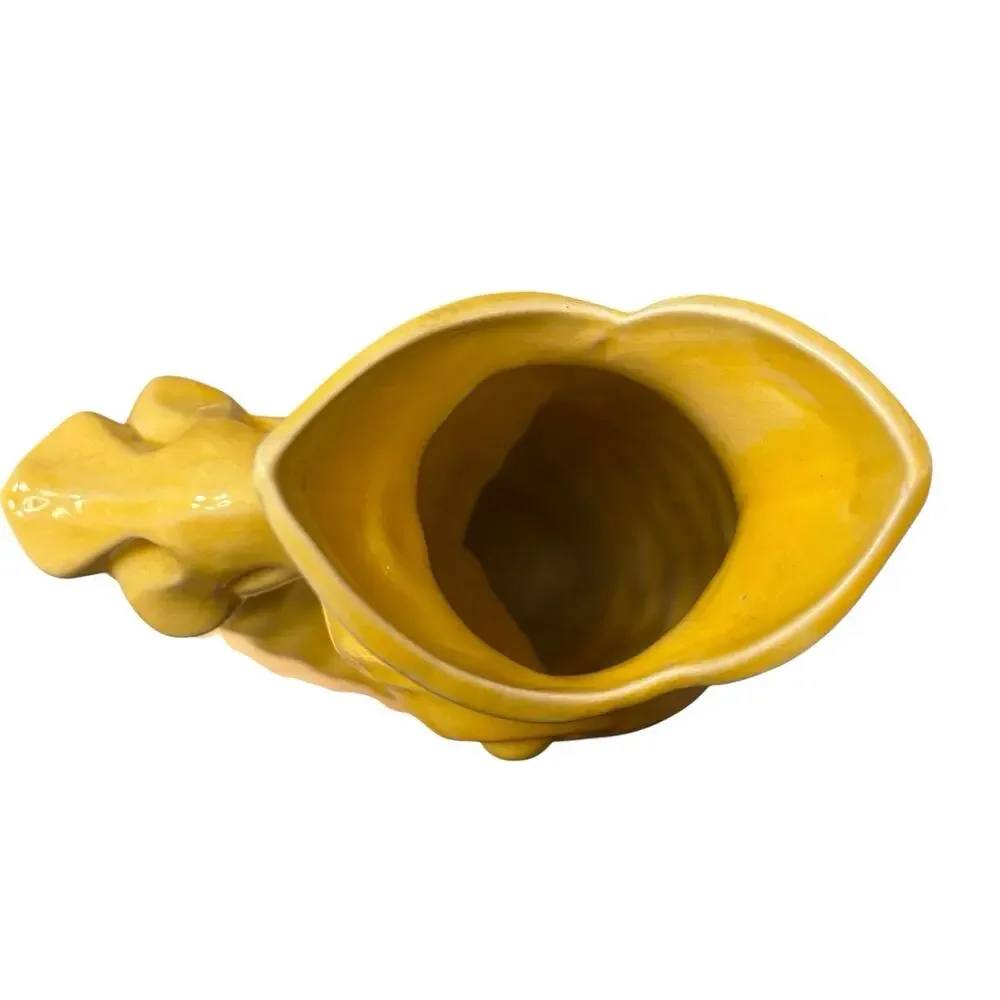 Villa Bologna Malta Gluggle Fish Vase Glossy Yellow Ceramic Vase Stickered